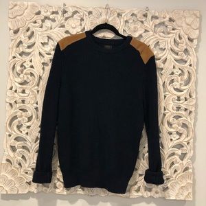 J Crew Sweater Leather/Suede Trim